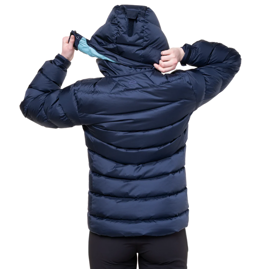Zip-off Mountain Insulated Hood detail on Mountain Equipment Lightline Women's Jacket in Cosmos