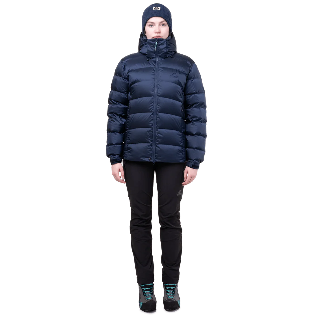 Zipped hand warmer pocket detail on Mountain Equipment Lightline Women's Jacket in Cosmos