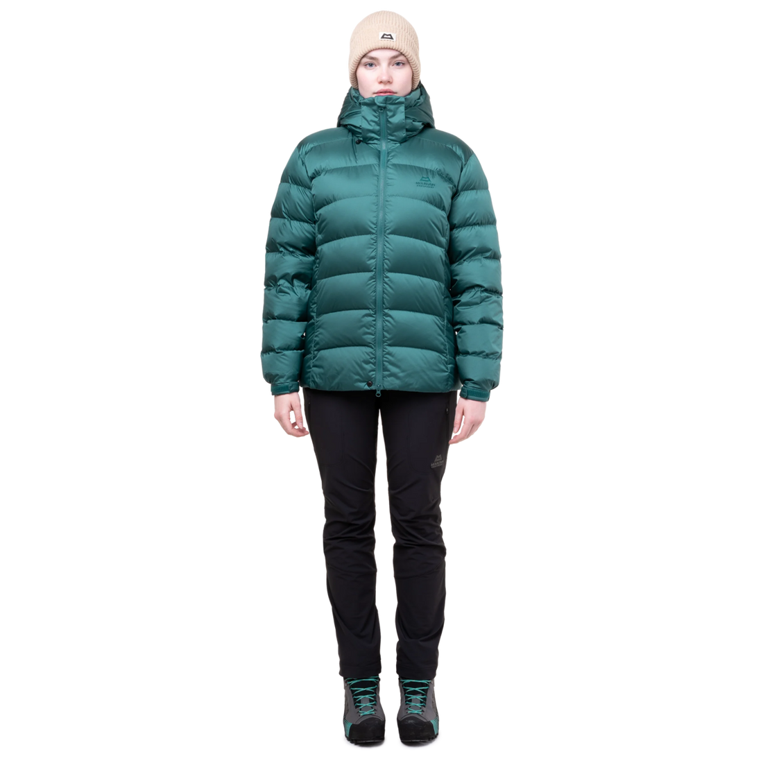 Adjustable elasticated cuff detail on Mountain Equipment Lightline Women's Jacket in Deep Teal