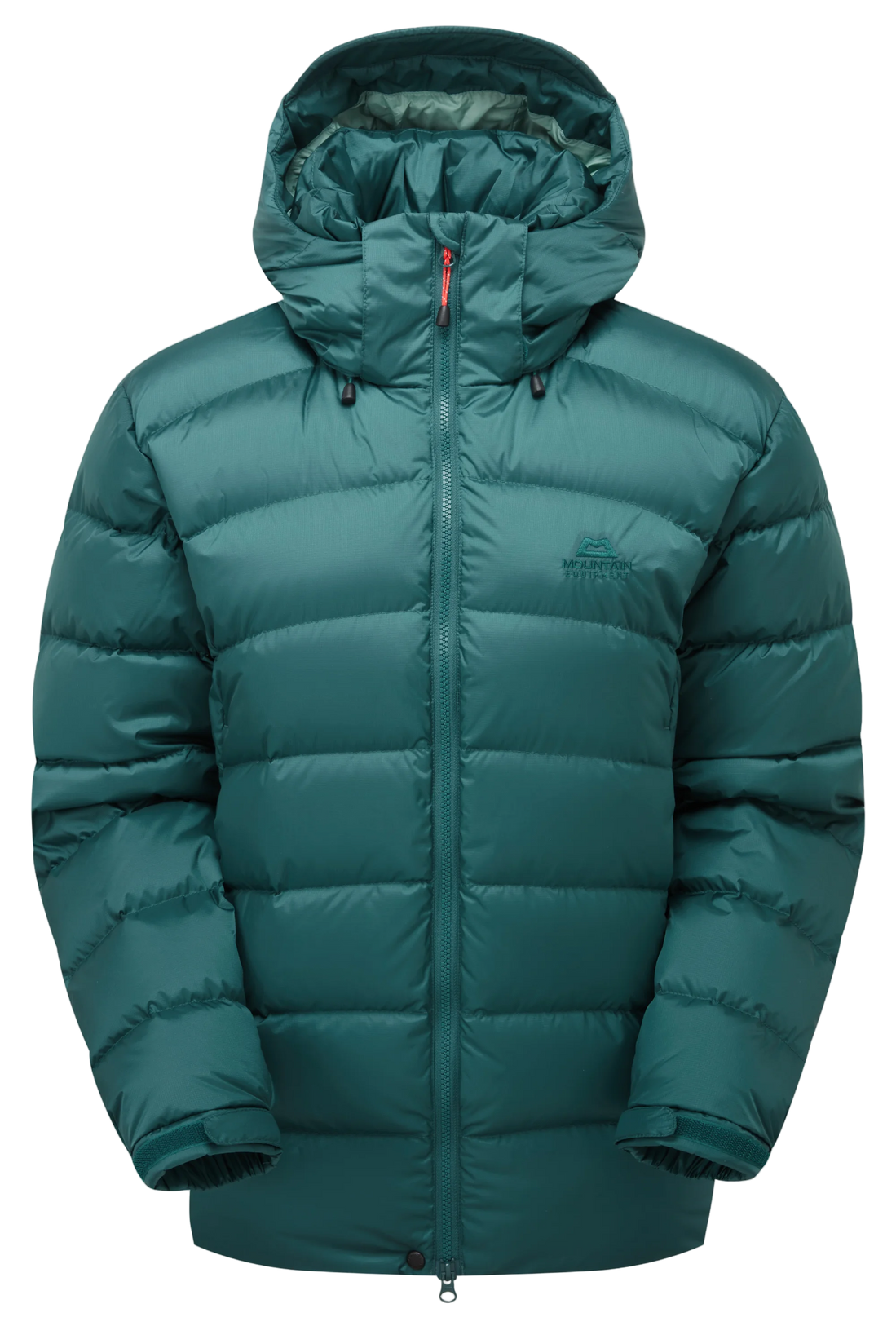 Mountain Equipment Lightline Women's Jacket in Deep Teal - front view showing Drilite Loft outer and zip-off Mountain Insulated Hood