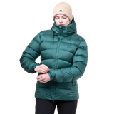 Mountain Equipment Lightline Women's Jacket in Deep Teal - side view showing dual tether hem drawcords and adjustable elasticated cuffs