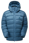 Mountain Equipment Lightline Women's Jacket in Stellar Blue - back view showing stitch-through baffle construction and Mountain fit