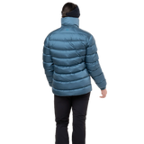Zip-off Mountain Insulated Hood detail on Mountain Equipment Lightline Women's Jacket in Stellar Blue