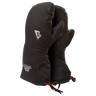 Mountain Equipment Redline Mitt in Black - paired showing DRILITE LOFT 30D outer and goatskin leather palm