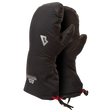 Mountain Equipment Redline Mitt in Black - paired showing DRILITE LOFT 30D outer and goatskin leather palm
