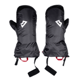 Mountain Equipment Redline Mitt in Obsidian/Black - front view showing gauntlet design and single-handed drawcord closure