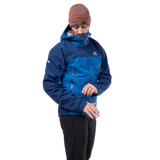 Adjustable laminated cuff detail on Mountain Equipment Saltoro GORE-TEX Men's Jacket in Atlantic/Admiral