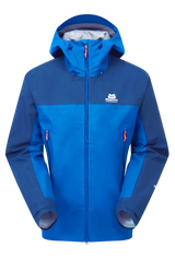 Mountain Equipment Saltoro GORE-TEX Men's Jacket in Atlantic/Admiral - front view showing next-gen GORE-TEX ePE membrane and Alpine fit construction