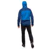 Mountain Equipment Saltoro GORE-TEX Men's Jacket in Atlantic/Admiral packed down showing lightweight packable construction