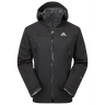 Mountain Equipment Saltoro GORE-TEX Men's Jacket in Black - front view showing hybrid GORE-TEX and GORE-TEX Paclite construction