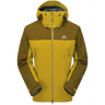 Mountain Equipment Saltoro GORE-TEX Men's Jacket in Lapis Blue/Medieval - front view showing hybrid GORE-TEX and GORE-TEX Paclite construction