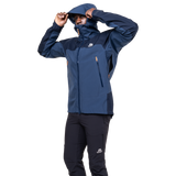 Large YKK WR zip pocket detail on Mountain Equipment Saltoro GORE-TEX Men's Jacket in Dusk/Cosmos