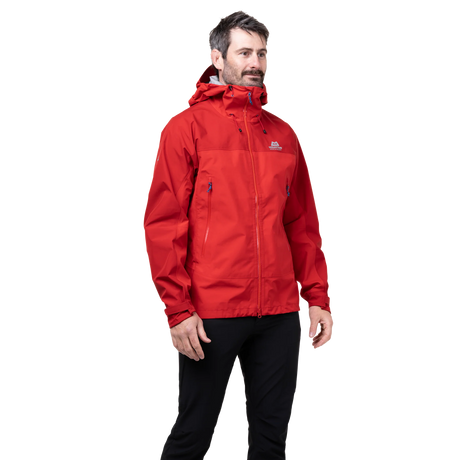 Mountain Equipment Saltoro GORE-TEX Men's Jacket in Imperial Red/Crimson - front view showing next-gen GORE-TEX ePE membrane and Alpine fit construction