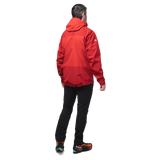 Mountain Equipment Saltoro GORE-TEX Men's Jacket in Imperial Red/Crimson - lifestyle view showing waterproof shell for trekking and alpine mountaineering