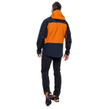 Fully adjustable helmet-compatible Mountain Hood detail on Mountain Equipment Saltoro GORE-TEX Men's Jacket in Rust/Cosmos