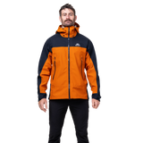 Mountain Equipment Saltoro GORE-TEX Men's Jacket in Rust/Cosmos - side view showing YKK WR underarm venting zips and adjustable laminated cuffs