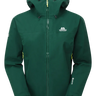 Mountain Equipment Saltoro GORE-TEX Women's Jacket in Spruce/Deep Teal - front view showing next-gen GORE-TEX ePE membrane and Alpine fit construction