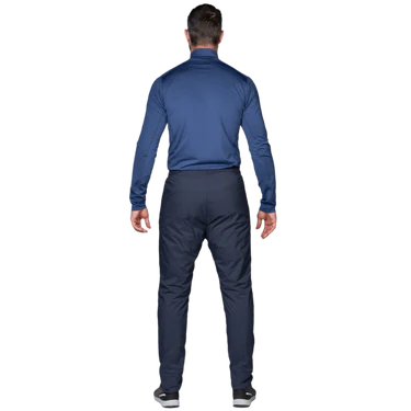 Mountain Equipment Switch Men's Pant in Cosmos - detail view showing zippered fly and low volume elasticated waistband with drawcord