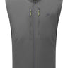 Mountain Equipment Switch Men's Vest in Anvil Grey - front view showing 20D RS Nylon outer and Octayarn warp-knit lining