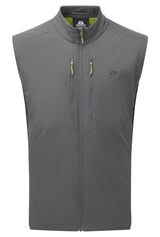 Mountain Equipment Switch Men's Vest in Anvil Grey - front view showing 20D RS Nylon outer and Octayarn warp-knit lining