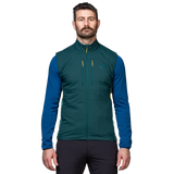 Mountain Equipment Switch Men's Vest in Pine/Fern - back view showing Pontetorto Tecnostretch back and side panels