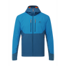 Mountain Equipment Switch Pro Hooded Men's Jacket in Mykonos/Majolica - front view showing 20D RS Nylon outer and Octayarn warp-knit lining