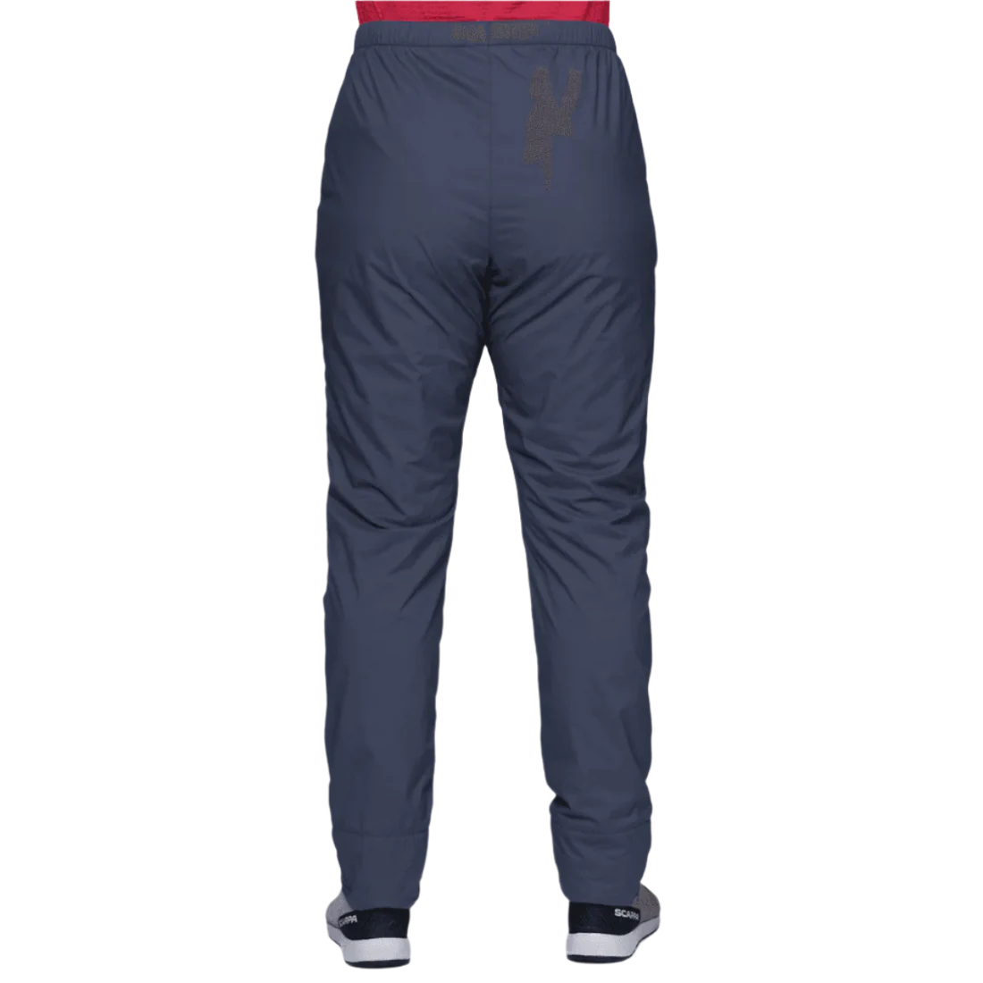 Mountain Equipment Switch Women's Pant in Cosmos - detail view showing zipped hand pocket and 20D RS Nylon wind resistant outer fabric
