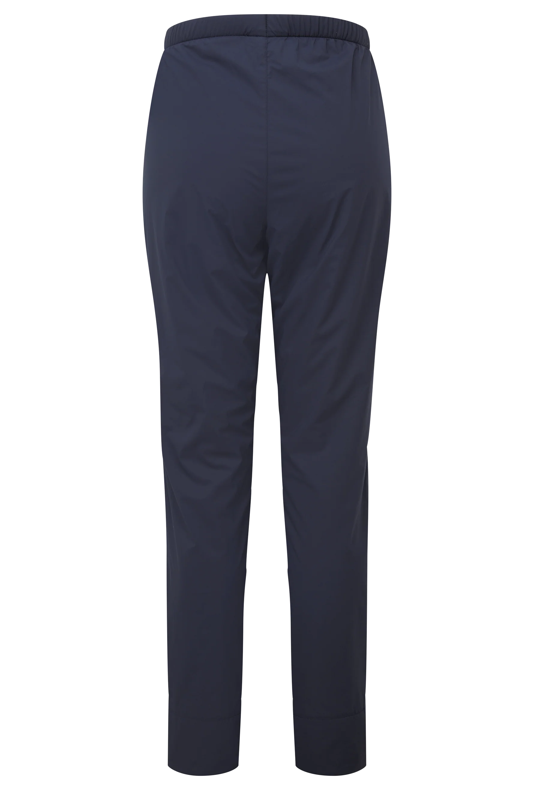 Mountain Equipment Switch Women's Pant in Cosmos - side view showing low volume waistband with drawcord and low bulk hem