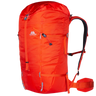 Mountain Equipment Tupilak 45+ Backpack in Magma - side view showing hourglass shape and compression straps