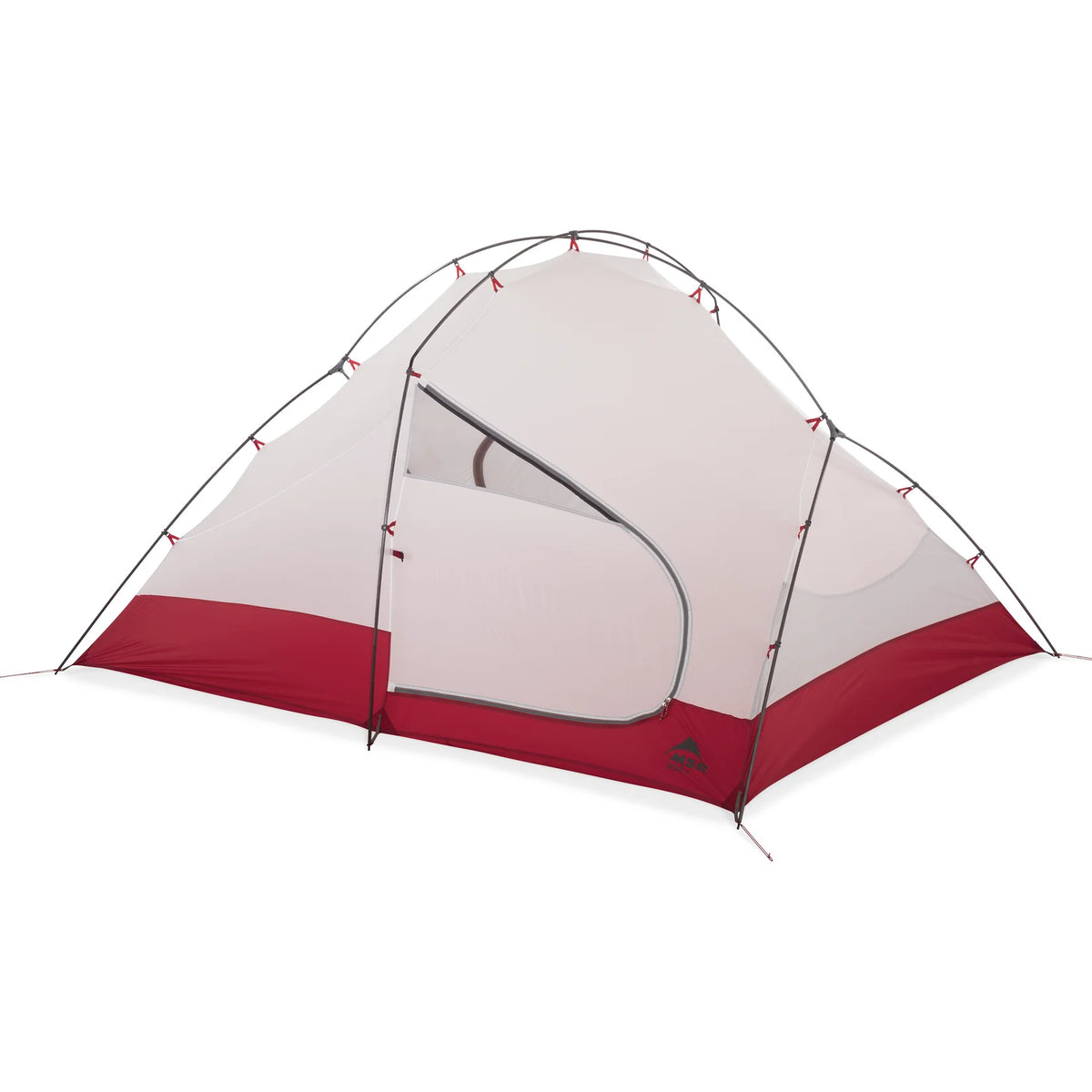 MSR Access 3 tent interior showing spacious 2756-litre volume for three people with winter gear and equipment
