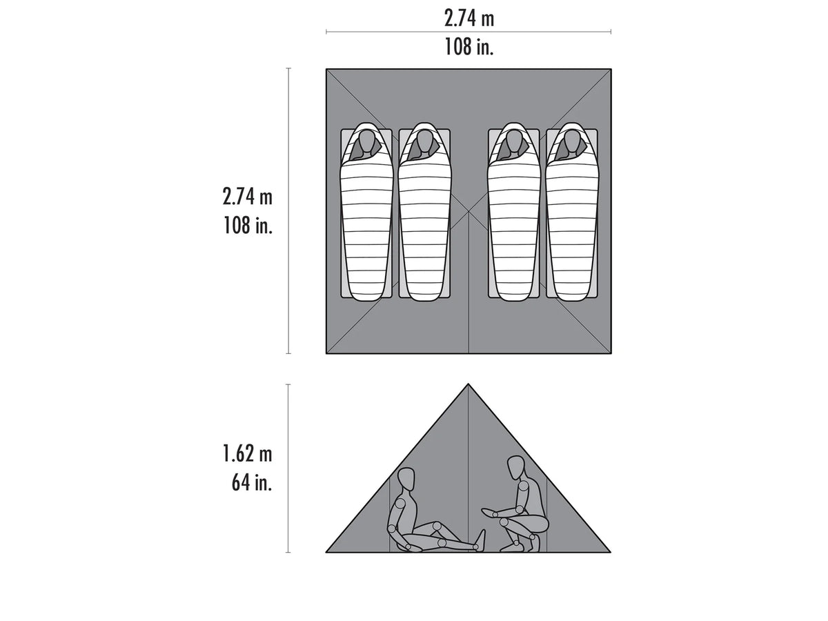 MSR Front Range tarp shelter packed in stuff sack showing ultralight 740g weight for alpine missions