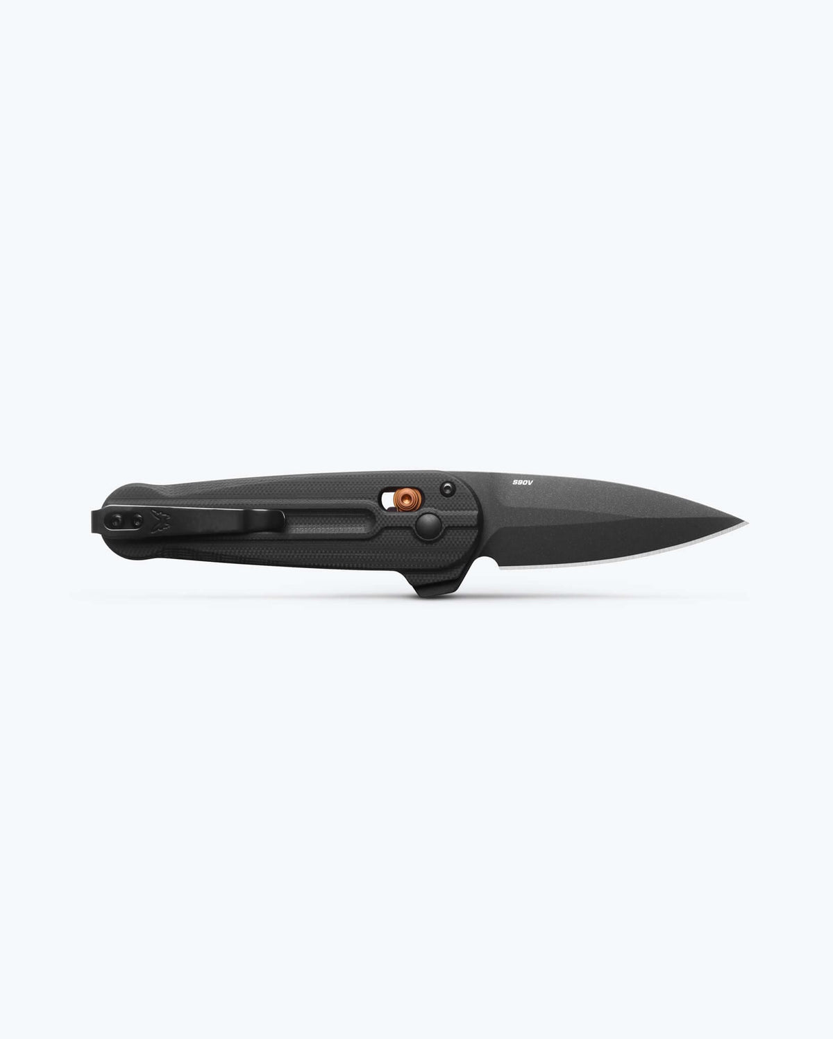 Benchmade Lowden black G10 knife, reverse open view