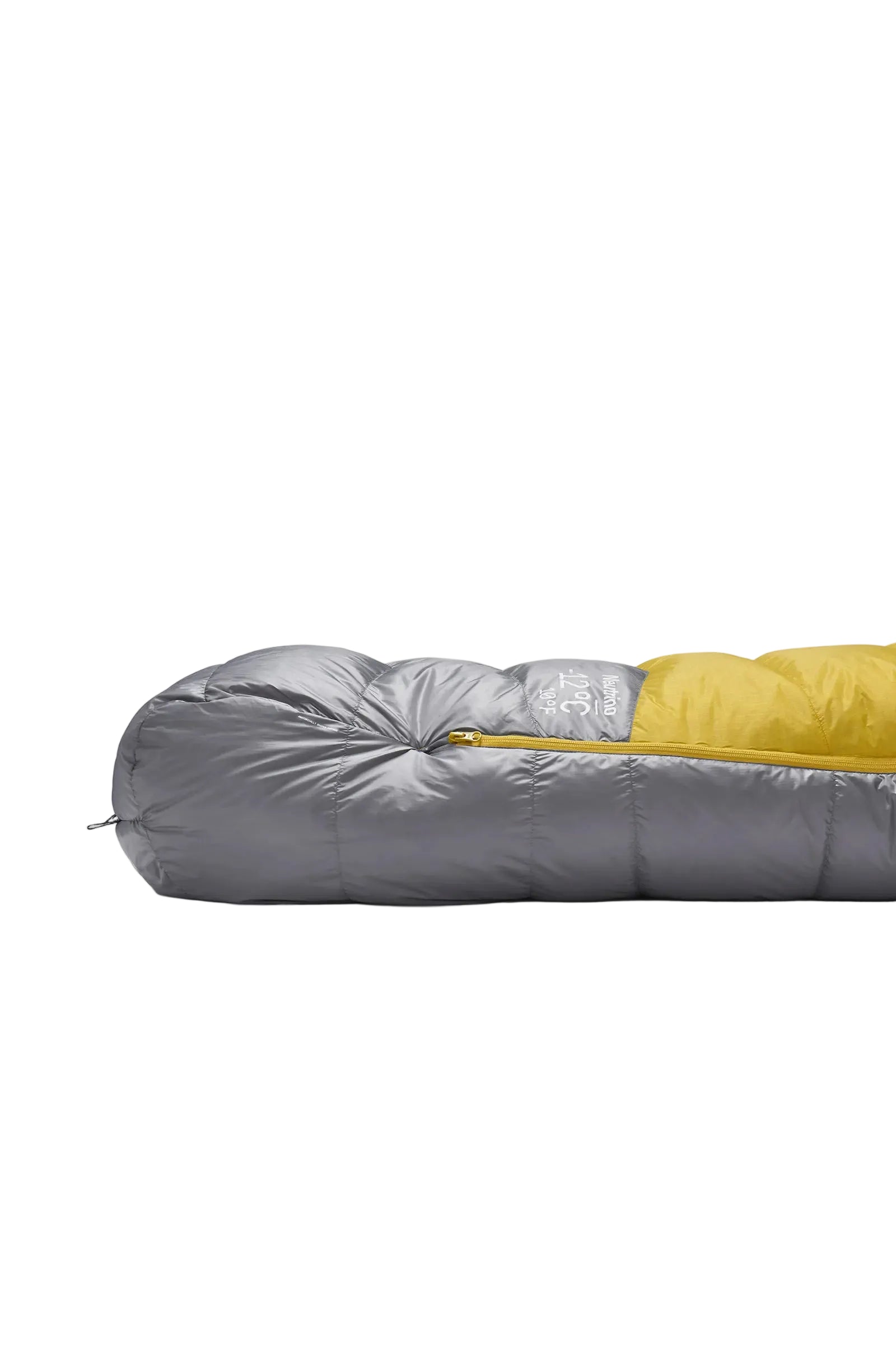 Rab Women's Neutrino Down Sleeping Bag in Zinc/Dark Pollen - head end detail