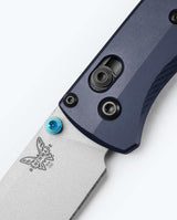 Bugout® Crater Blue Drop-point AXIS Lock Close-up Detail | Benchmade Knife Co.