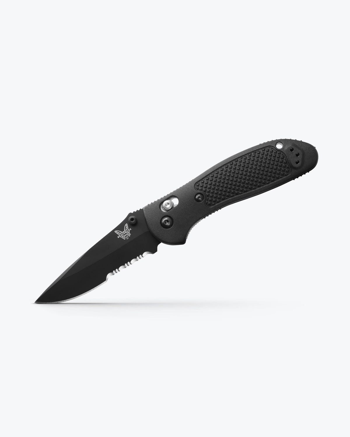 Black Griptilian® Drop-Point EDC Knife - Angled Open Position | Benchmade Knife Co.