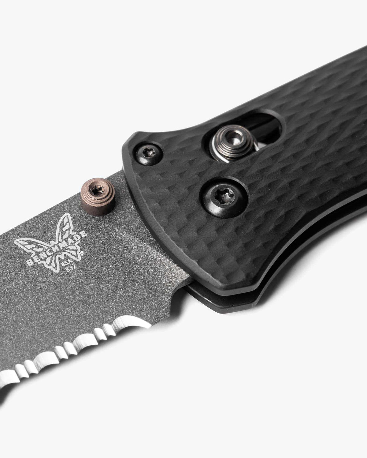 Bailout® Black Aluminum SGY Tanto - Close-Up Lock Detail | Benchmade Knife Co.
