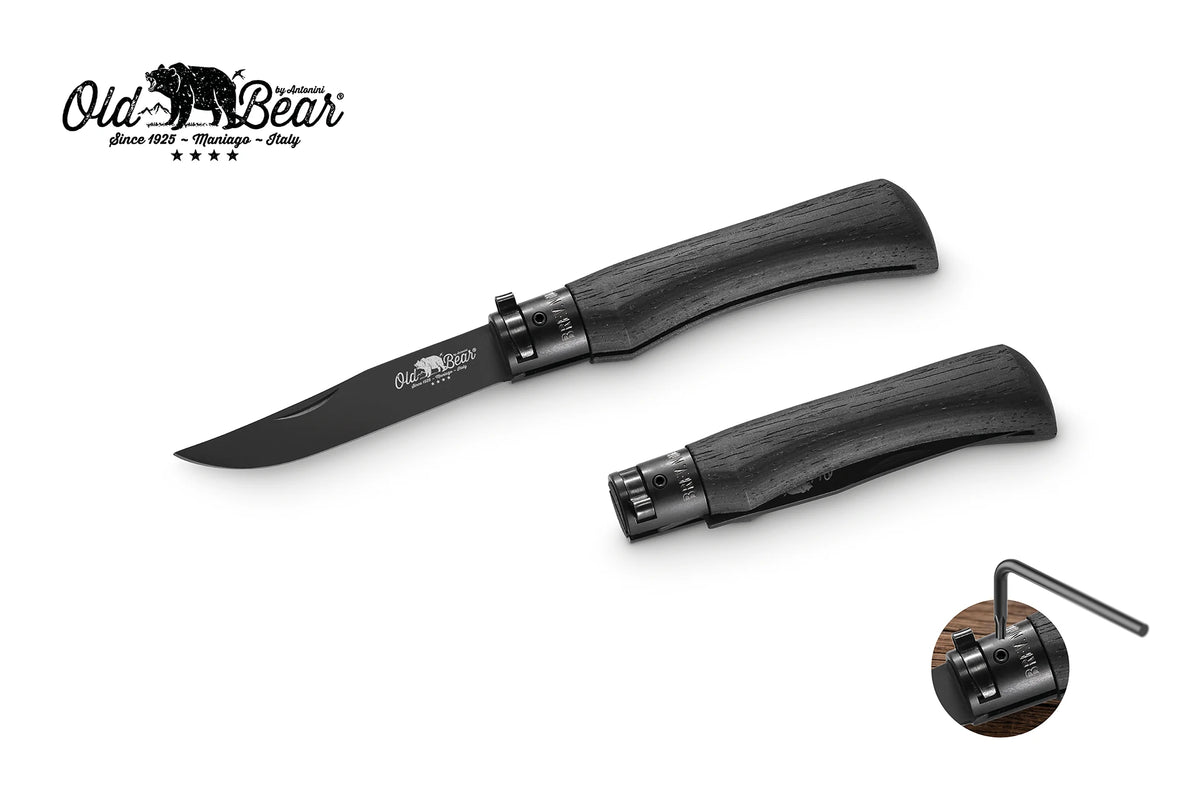 Old Bear Total Black folding knife, large