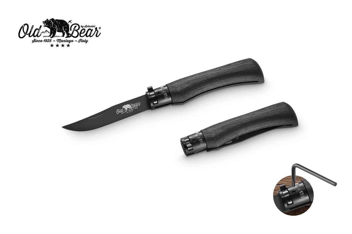 Old Bear Total Black folding knife, medium