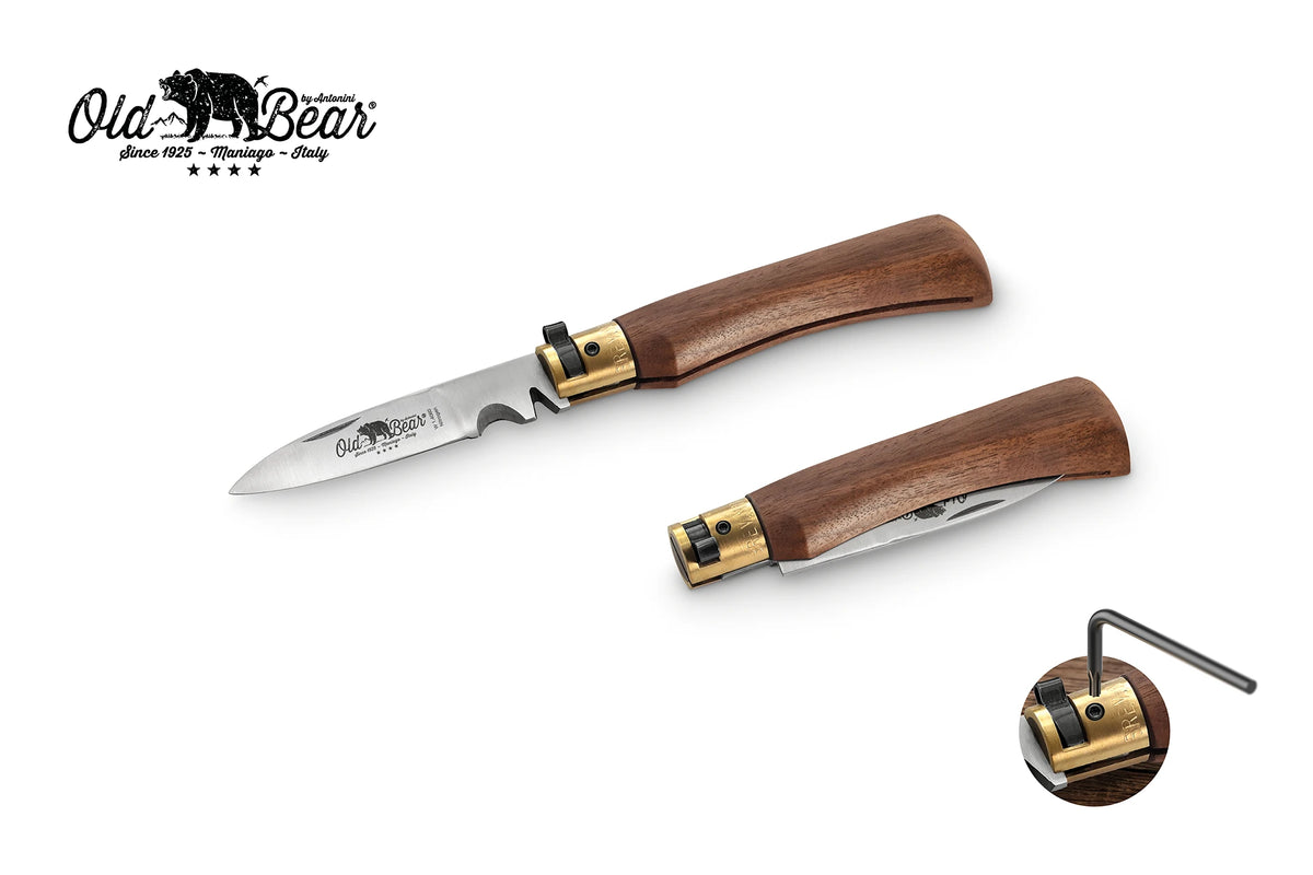Old Bear Electrician folding knife with walnut handle