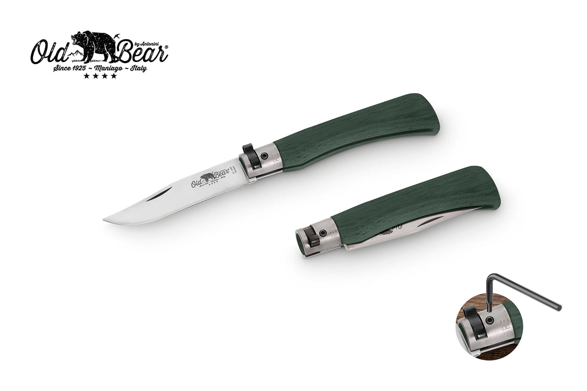 Old Bear Full Colour folding knife in green
