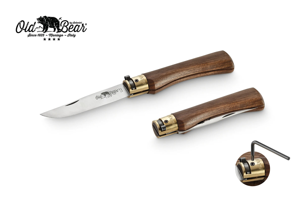 Old Bear Classical Walnut folding knife, large