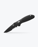 Mini Griptilian® Black Grivory® Drop-point - Open Angled View | Benchmade Knife Co.