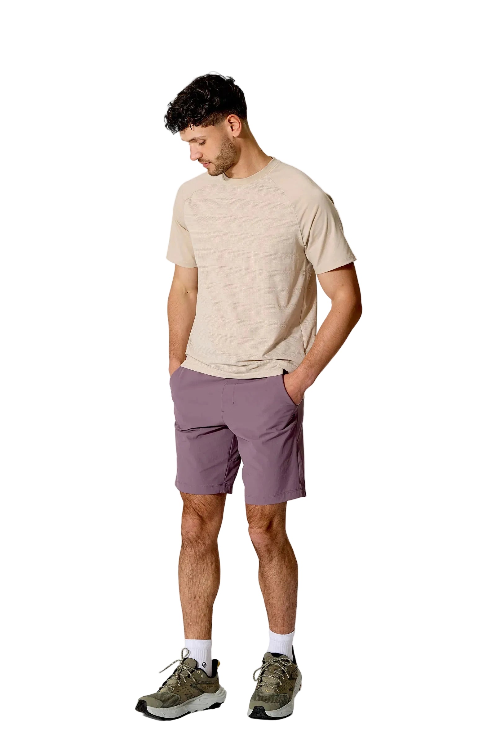 Rab Men's Momentum Shorts in Dark Iris (Reference) - worn, front