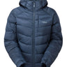 Rab Women's Glaceon Pro Down Jacket in Tempest Blue - Flat