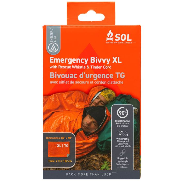 SOL Emergency Bivvy XL with Rescue Whistle - Orange - image 1