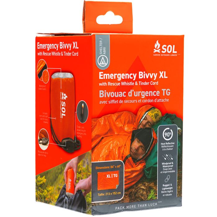 SOL Emergency Bivvy XL with Rescue Whistle - Orange - image 2