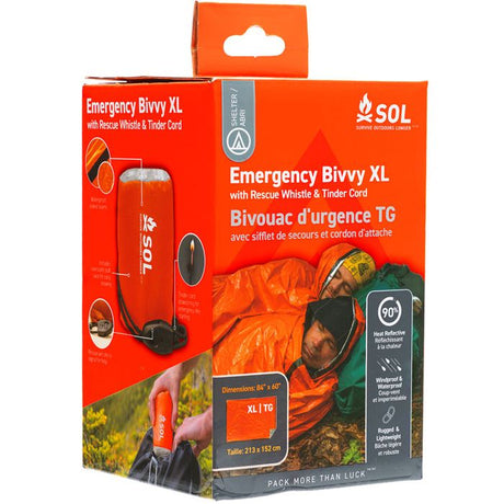 SOL Emergency Bivvy XL with Rescue Whistle - Orange - image 2