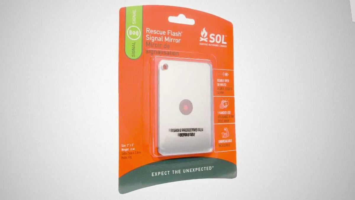 SOL Rescue Flash Floating Mirror emergency signalling mirror