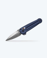 Lowden™ Crater Blue Aluminum EDC Knife - Angled Open View | Benchmade Knife Co.