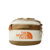 The North Face Base Camp Voyager Duffel 42L Desert Stone/Cedar/Desert Rust - top view showing main compartment opening and adjustable divider